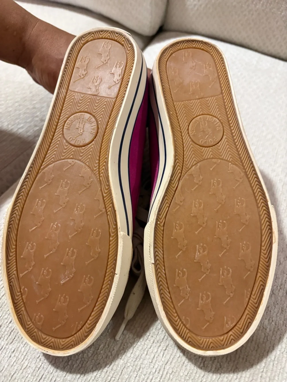 Ralph Lauren Fuchsia High-Top Kids Sneakers with White Logo